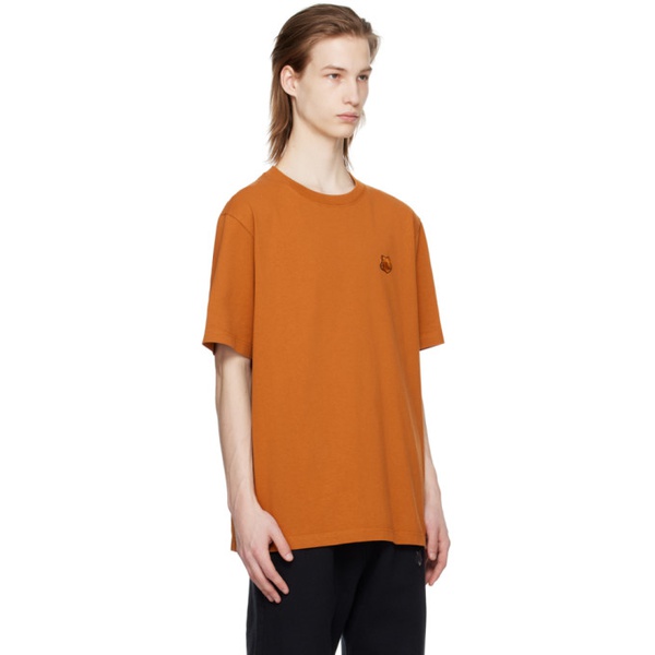 메종키츠네 Maison Kitsune Orange Bold Fox Head T-Shirt 241389M213011