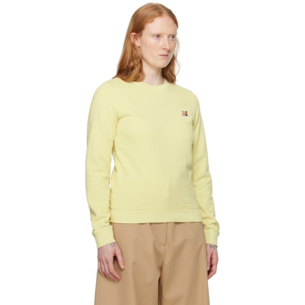메종키츠네 Maison Kitsune Yellow Bold Fox Head Sweatshirt 241389F110034