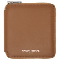 Maison Kitsune Brown Square Zipped Wallet 232389M164006