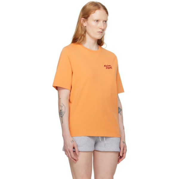 메종키츠네 Maison Kitsune Orange Handwriting T-Shirt 241389F110035