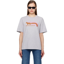 Maison Kitsune Gray Flash Fox T-Shirt 241389F110004