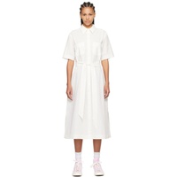 Maison Kitsune White Crinkled Midi Dress 241389F054000