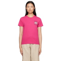 Maison Kitsune Pink College Fox T-Shirt 232389F110049