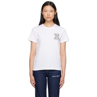 Maison Kitsune White College Fox T-Shirt 232389F110050