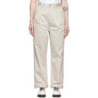 Maison Kitsune 오프화이트 Off-White Olympia Le-Tan Cotton Trousers 221389F087002