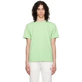 Maison Kitsune Green Fox Head T-Shirt 232389M213006