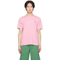 Maison Kitsune Pink Fox Head T-Shirt 231389M213053