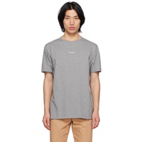 Maison Kitsune Gray Embroidered T-Shirt 231389M213040