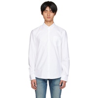 Maison Kitsune White Fox Embroidery Classic Shirt 222389M192015