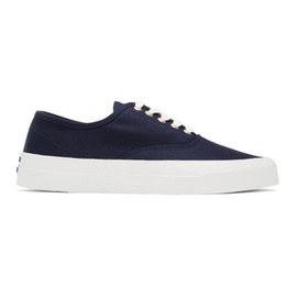 Maison Kitsune Navy Canvas Laced Sneakers 221389M237002