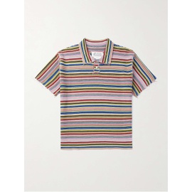 메종마르지엘라 MAISON MARGIELA Gauge Slim-Fit Frayed Striped Cotton Polo Shirt 1647597323562287