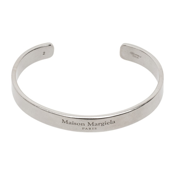메종마르지엘라 메종마르지엘라 Maison Margiela Silver Logo Cuff Bracelet 232168M142009
