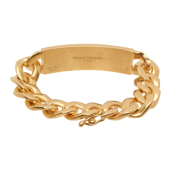 메종마르지엘라 메종마르지엘라 Maison Margiela Gold Curb Bracelet 232168M142000