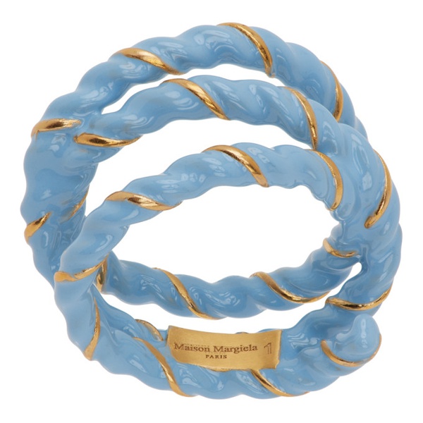 메종마르지엘라 메종마르지엘라 Maison Margiela Gold & Blue Twisted Wire Ring 241168F011000
