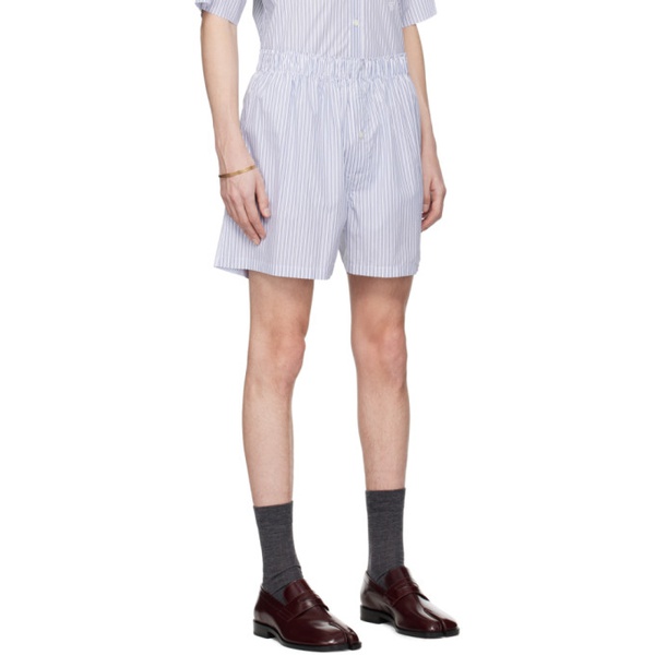 메종마르지엘라 메종마르지엘라 Maison Margiela Blue & White Striped Shorts 241168M193001