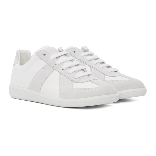 메종마르지엘라 메종마르지엘라 Maison Margiela White & Gray Replica Sneakers 241168F128009