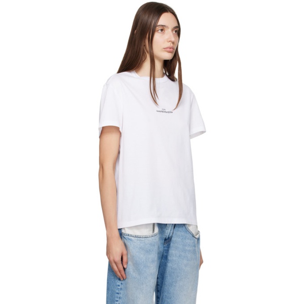 메종마르지엘라 메종마르지엘라 Maison Margiela White Embroidered T-Shirt 232168F110000