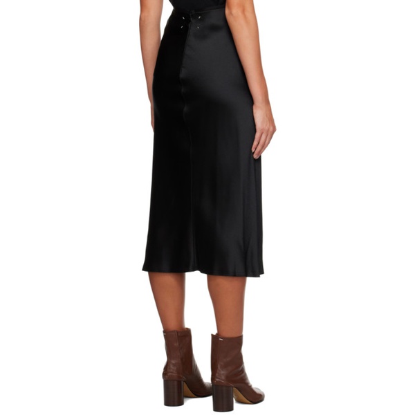 메종마르지엘라 메종마르지엘라 Maison Margiela Black Stitching Midi Skirt 222168F092008
