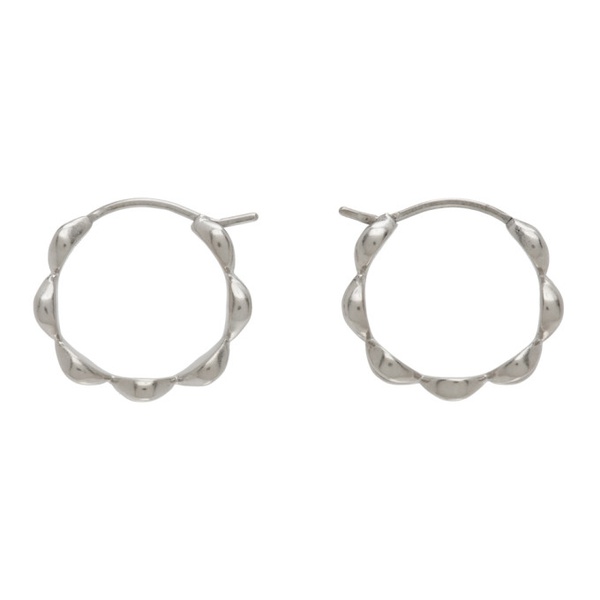 메종마르지엘라 메종마르지엘라 Maison Margiela Silver Textured Hoop Earrings 231168F022007