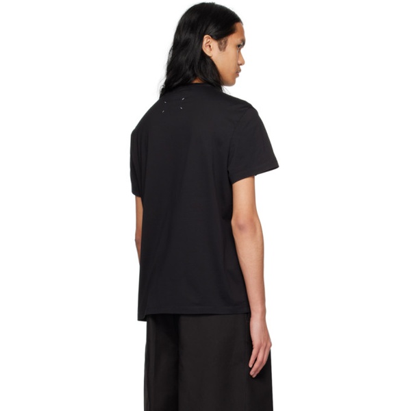 메종마르지엘라 메종마르지엘라 Maison Margiela Black Distorted T-Shirt 241168M213030
