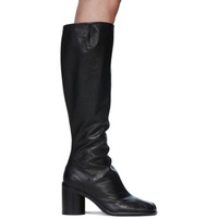 메종마르지엘라 Maison Margiela Black Leather Tabi Tall Boots 222168F115001