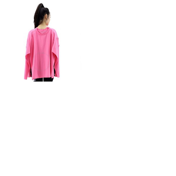 메종마르지엘라 Mm6 메종 마르지엘라 Mm6 메종마르지엘라 Maison Margiela Mm6 Ladies Neon Pink Draped Split-Sleeve Top S52GC0203-S23955-251