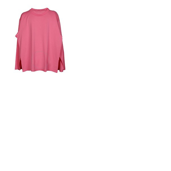 메종마르지엘라 Mm6 메종 마르지엘라 Mm6 메종마르지엘라 Maison Margiela Mm6 Ladies Neon Pink Draped Split-Sleeve Top S52GC0203-S23955-251