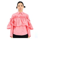 Mm6 메종 마르지엘라 Mm6 메종마르지엘라 Maison Margiela Mm6 Ladies Rose Ruffle Panel Shirt S32DL0250-S47294-250