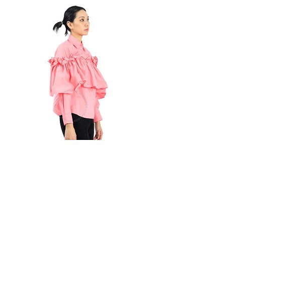 메종마르지엘라 Mm6 메종 마르지엘라 Mm6 메종마르지엘라 Maison Margiela Mm6 Ladies Rose Ruffle Panel Shirt S32DL0250-S47294-250