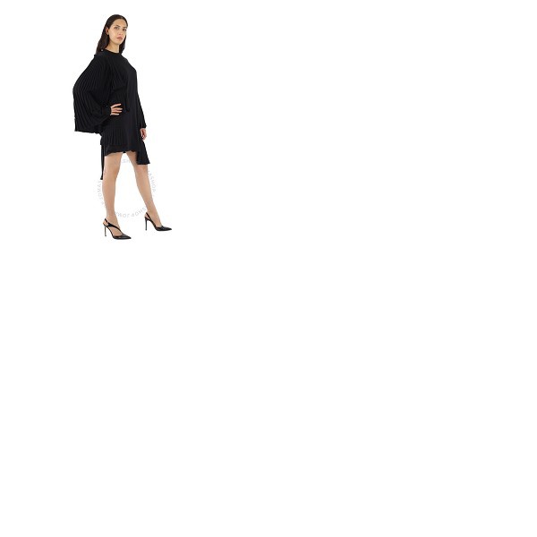 메종마르지엘라 Mm6 메종 마르지엘라 Mm6 메종마르지엘라 Maison Margiela Mm6 Ladies Black Asymmetrical Pleated Cotton Jersey Dress S52CT0733S23588900