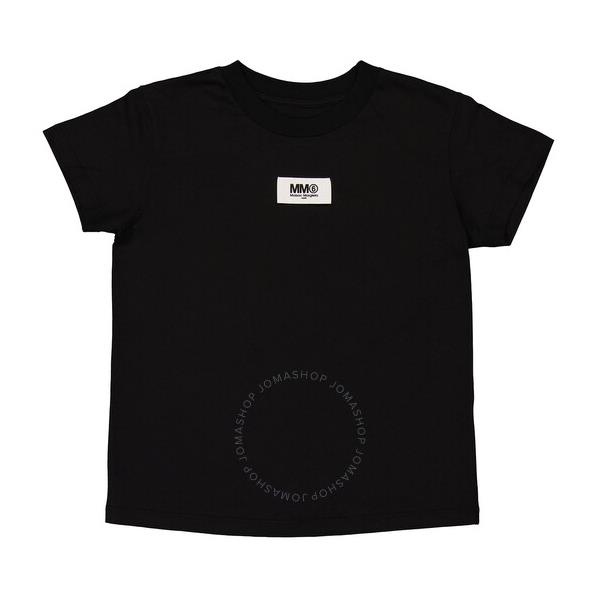  Mm6 메종 마르지엘라 Mm6 메종마르지엘라 Maison Margiela Mm6 Ladies Black Logo-Print Cotton T-Shirt S52GC0243S24311900