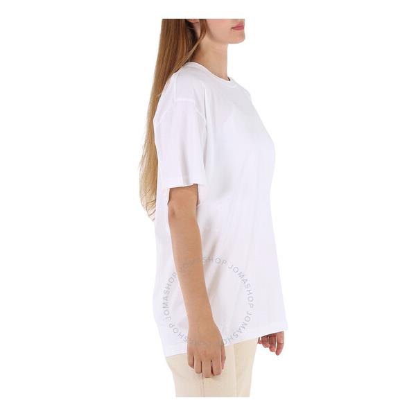  Mm6 메종 마르지엘라 Mm6 메종마르지엘라 Maison Margiela Mm6 Ladies White Customisable T-shirt With Patch Print S52GC0151-S23588-100