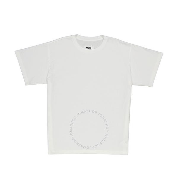  Mm6 메종 마르지엘라 Mm6 메종마르지엘라 Maison Margiela Mm6 Ladies White Customisable T-shirt With Patch Print S52GC0151-S23588-100