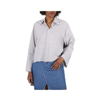 Mm6 메종 마르지엘라 Mm6 메종마르지엘라 Maison Margiela Ladies Striped Cotton Cropped Shirt S52DL0200-S76458-002F