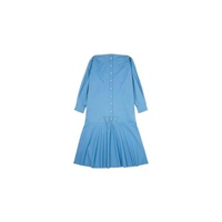 MM6 메종 마르지엘라 MM6 메종마르지엘라 Maison Margiela Ladies Prussian Blue Asymmetric Cotton Shirt Dress S52CT0744-S76434-521