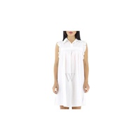 Mm6 메종 마르지엘라 Mm6 메종마르지엘라 Maison Margiela Mm6 White Ruffle Sleeves Jacquard Smocked Dress S32CU0130-S52728-961