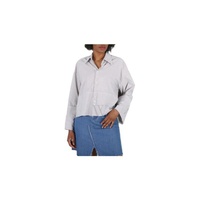 MM6 메종 마르지엘라 MM6 메종마르지엘라 Maison Margiela Ladies Striped Cotton Cropped Shirt S52DL0200-S76458-002F