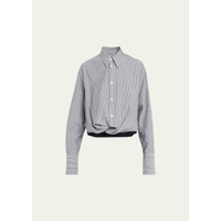 MM6 메종 마르지엘라 MM6 메종마르지엘라 Maison Margiela Pinstripe Long-Sleeve Twist Front Shirt 4600996