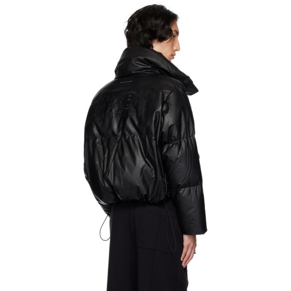  MM6 메종 마르지엘라 MM6 메종마르지엘라 Maison Margiela Black Quilted Faux-Leather Down Jacket 232188M180012