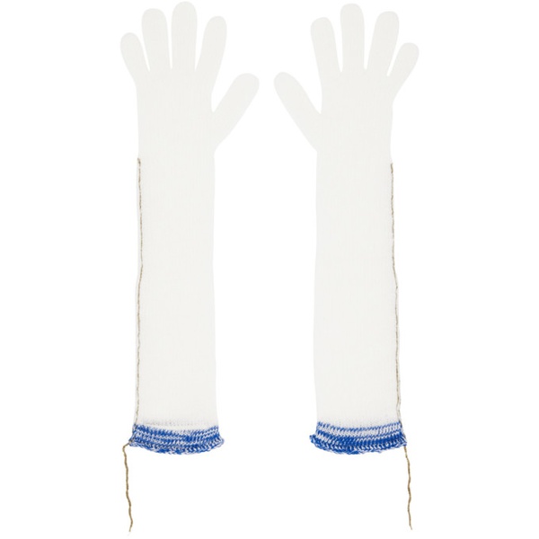  MM6 메종 마르지엘라 MM6 메종마르지엘라 Maison Margiela White Contrast Stitch Gloves 232188F012003