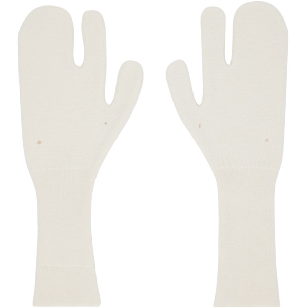  MM6 메종 마르지엘라 MM6 메종마르지엘라 Maison Margiela 오프화이트 Off-White Felted Knit Gloves 232188F012001