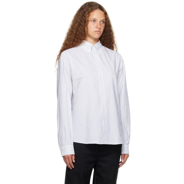  MM6 메종 마르지엘라 MM6 메종마르지엘라 Maison Margiela White Embroidered Shirt 231188F109021