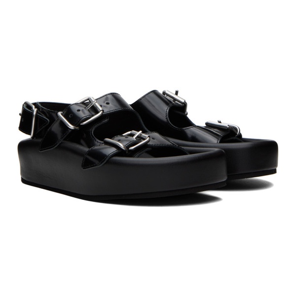  MM6 메종 마르지엘라 MM6 메종마르지엘라 Maison Margiela Black Sunken Footbed Sandals 232188F124003
