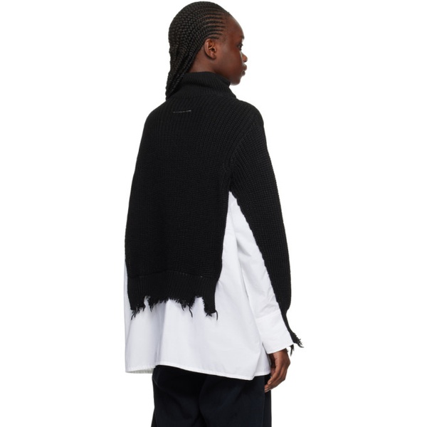  MM6 메종 마르지엘라 MM6 메종마르지엘라 Maison Margiela Black & White Paneled Sweater 232188F095010