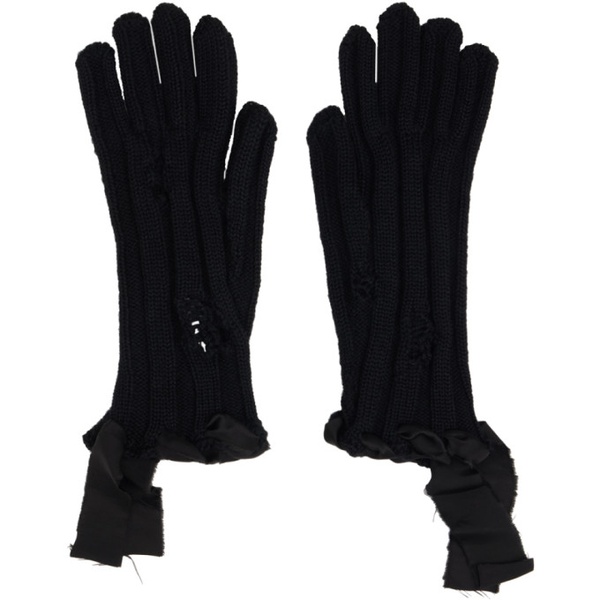  MM6 메종 마르지엘라 MM6 메종마르지엘라 Maison Margiela Black Distressed Gloves 232188F012006