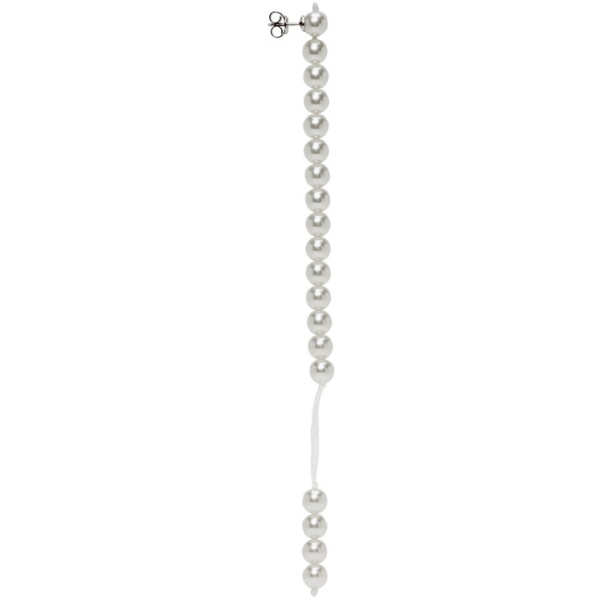  MM6 메종 마르지엘라 MM6 메종마르지엘라 Maison Margiela White Asymmetric Pearl Earrings 221188F022011