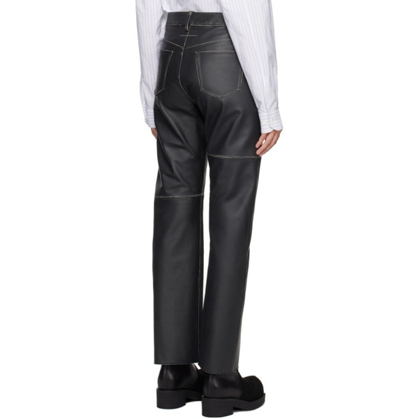  MM6 메종 마르지엘라 MM6 메종마르지엘라 Maison Margiela Black Paneled Leather Pants 232188F084001
