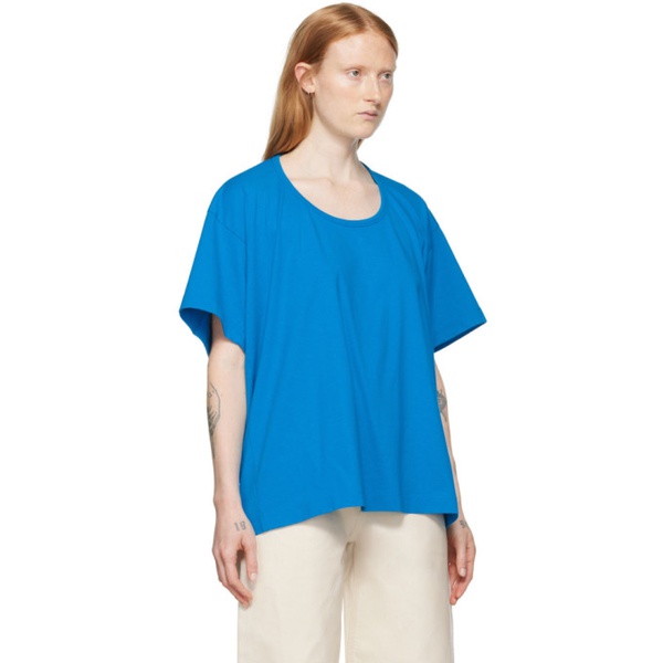  MM6 메종 마르지엘라 MM6 메종마르지엘라 Maison Margiela Blue Cut-Out T-Shirt 222188F110015