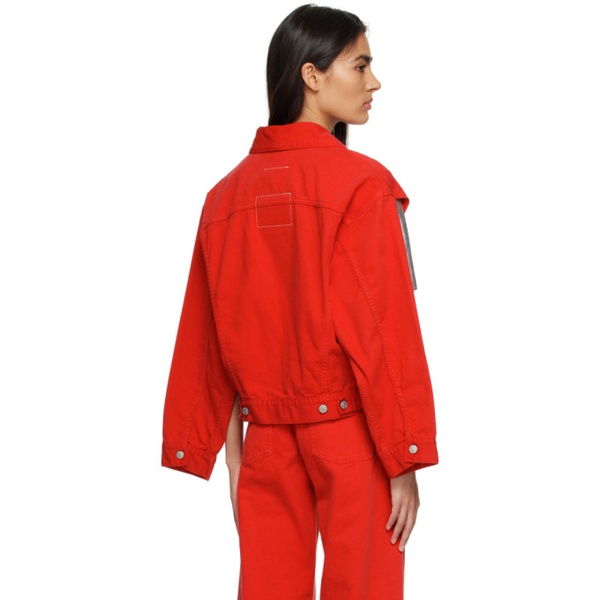  MM6 메종 마르지엘라 MM6 메종마르지엘라 Maison Margiela Red Cutout Denim Jacket 231188F060008