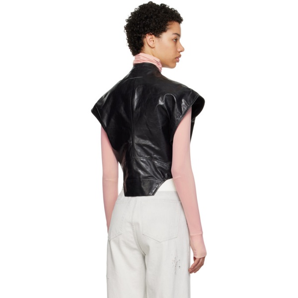  MM6 메종 마르지엘라 MM6 메종마르지엘라 Maison Margiela Black Sleeveless Leather Vest 231188F064006